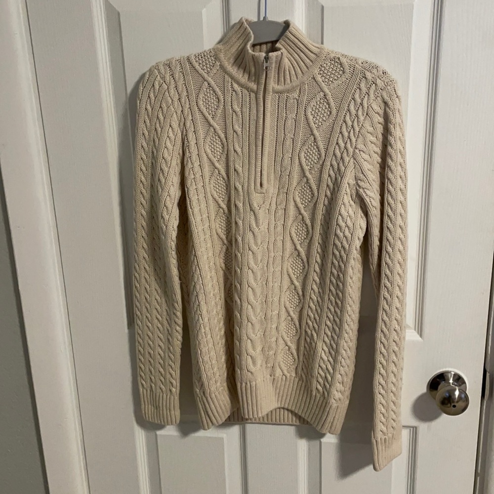 Cream half zip cardigan